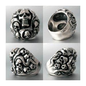 【送料無料】 KAGEMARU DESIGNS カゲマルデザイン sr013 スカルマンションリング シルバー silver925 |  | 01