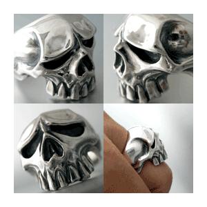 【送料無料】 KAGEMARU DESIGNS カゲマルデザイン sr018 ロゴフェイススカルリング シルバー silver925 |  | 02