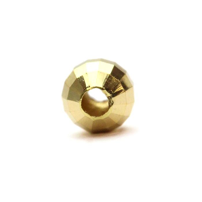 svp-17/直径2.0mm k18 イエローゴールド ミラーカットビーズ 10個売り中空パーツジュエリーハンドメイド金クラフトバラ売り部品手作り_1