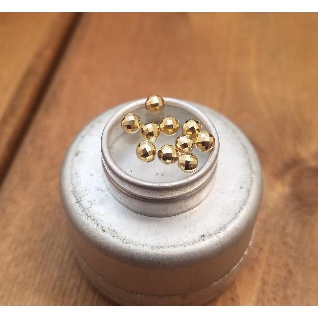 svp-17/直径2.0mm k18 イエローゴールド ミラーカットビーズ 10個売り中空パーツジュエリーハンドメイド金クラフトバラ売り部品手作り_3