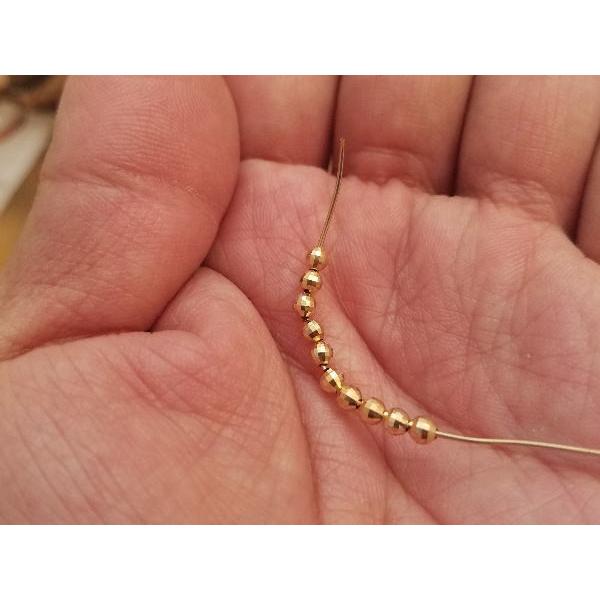svp-17/直径2.0mm k18 イエローゴールド ミラーカットビーズ 10個売り中空パーツジュエリーハンドメイド金クラフトバラ売り部品手作り_4