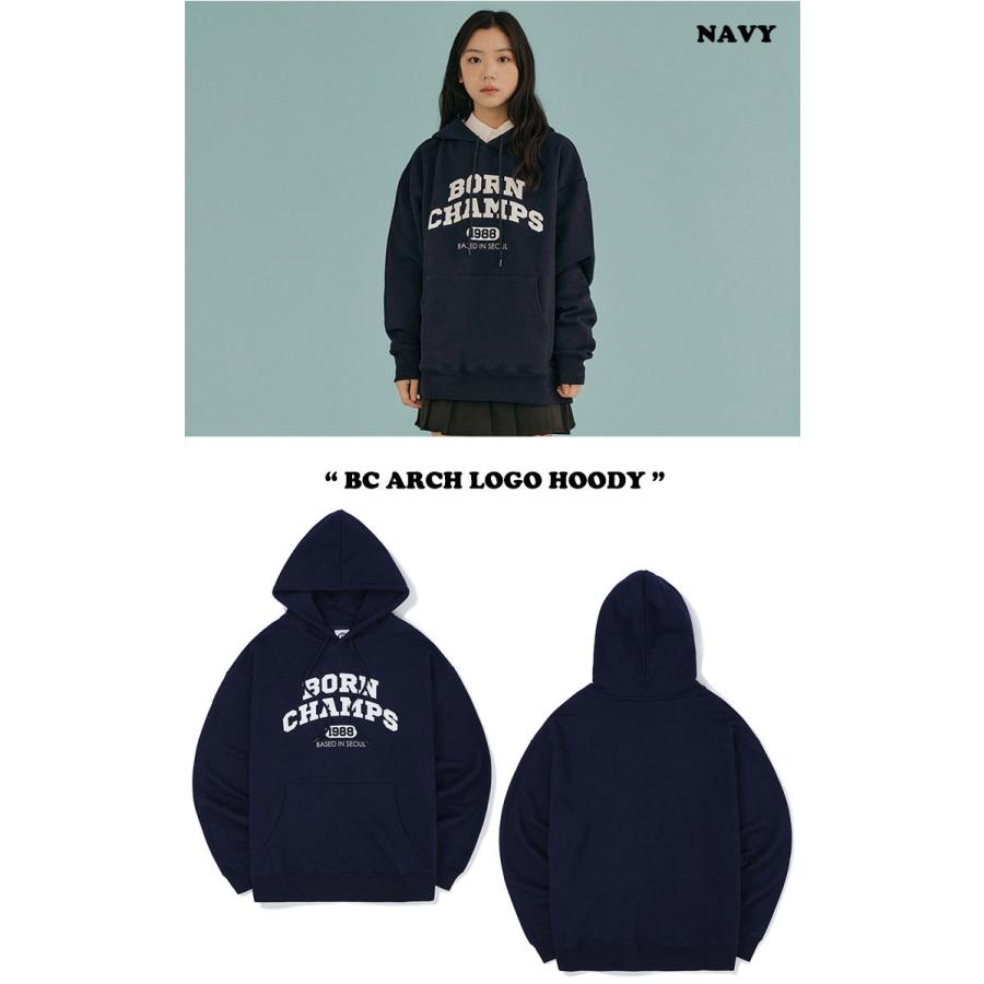 ボーンチャンプス パーカ BORN CHAMPS 正規販売店 BC ARCH LOGO HOODY ボーン チャンプス ロゴ フーディー LIGHT GRAY BLACK NAVY B22ST01LG/BK/NA ウェア｜drescco｜04