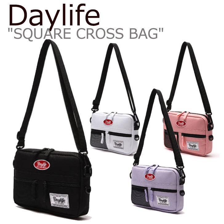 デイライフ クロスバッグ Daylife 正規販売店 SQUERE CROSS BAG スクエア クロス バッグ ブラック ホワイト パープル ピンク SQC19-1/2/3/4 バッグ
