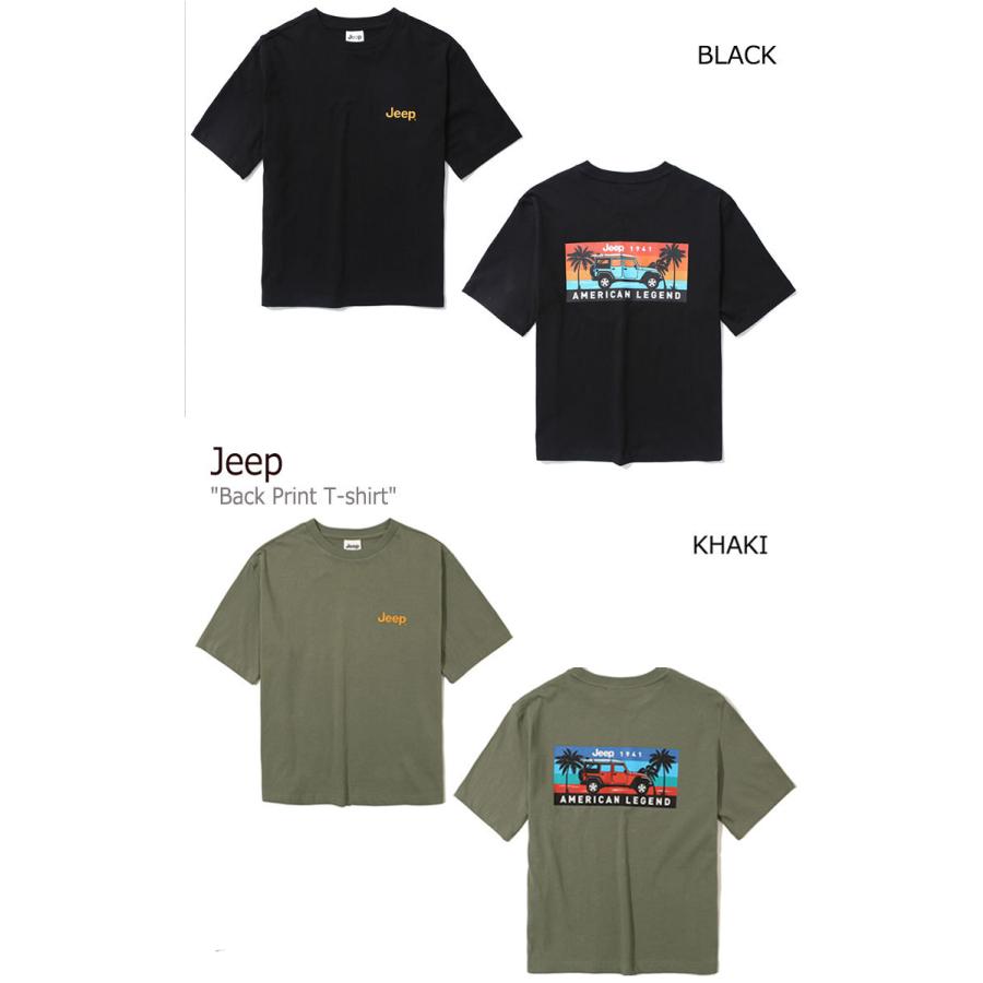 ジープ Ｔシャツ Jeep BACK PRINT T-SHIRT バック プリント 半袖Ｔシャツ WHITE BLACK KHAKI ORANGE GL3TSU131WH/BK/OR/KH ウェア｜drescco｜04