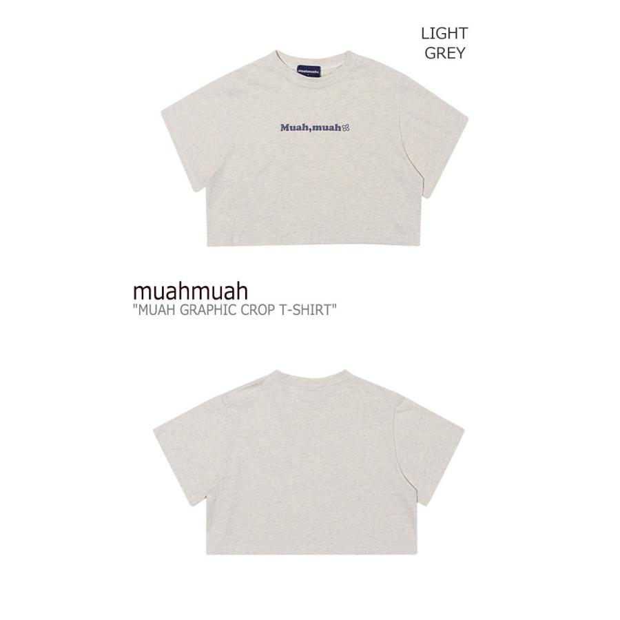 ムアムア Tシャツ muahmuah ムーアムーア MUAH GRAPHIC CROP T-SHIRT ムア グラフィック クロップ 半袖 WHITE ホワイト GREY グレー BLUE BLACK MUT20050 ウェア｜drescco｜02