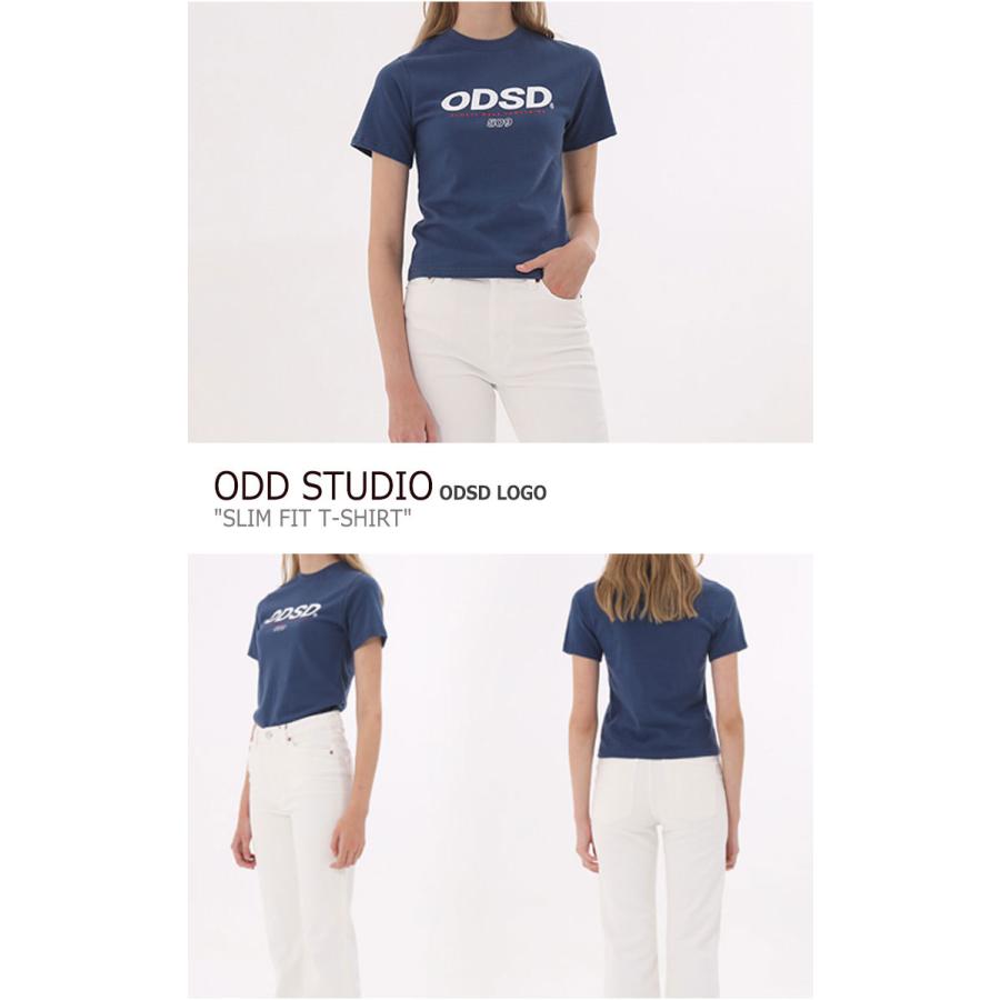 オッドスタジオ Ｔシャツ ODD STUDIO 正規販売店 レディース ODSD LOGO SLIM FIT T-SHIRT ロゴ スリム フィット 半袖Ｔシャツ 全2色 OS20SSTS03WH01 ウェア｜drescco｜02