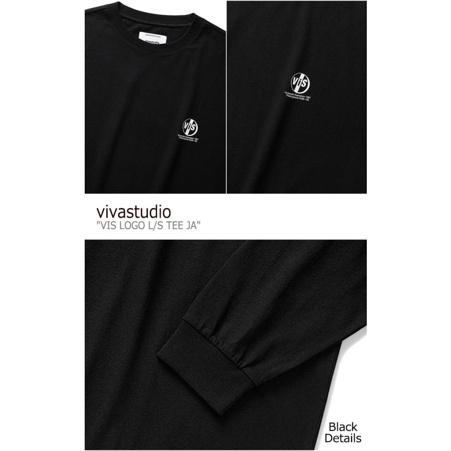 ビバスタジオ Tシャツ vivastudio メンズ レディース VIS LOGO L/S TEE JA ロゴ ロングスリーブ WHITE ホワイト BLACK ブラック 長袖 ロンT JAVT18 ウェア｜drescco｜04