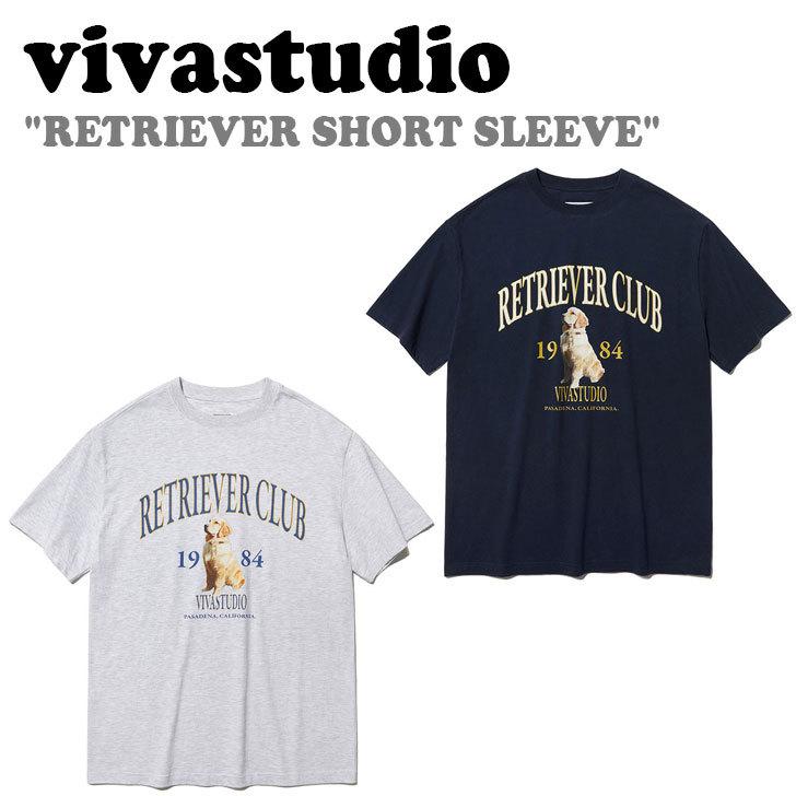 ビバスタジオ 半袖Ｔシャツ vivastudio メンズ レディース RETRIEVER SHORT SLEEVE レトリーバー ショート スリーブ GREY グレー NAVY ネイビー LSVT05 ウェア｜drescco