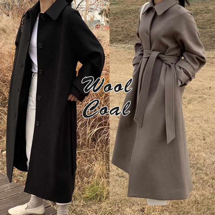 コート ロングコート レディース ステンカラー ロング ウール ボタン ダブルボタン おしゃれ 大人 女性 ウール混 黒 カーキベージュ 韓国  ファッション : fh-xx22-23867402co : 1WEEK - 通販 - Yahoo!ショッピング