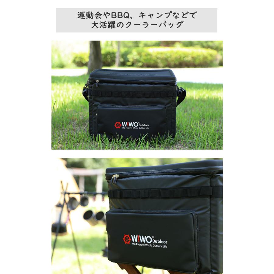 W!WO wiwo クーラーバッグ 保冷バッグ ウィーオ EVソフトクーラー 50L ハンギングチェーン付 大容量 保冷 保温 断熱 アウトドア ブラック 迷彩 evsftcl50 OTTD｜drescco｜02