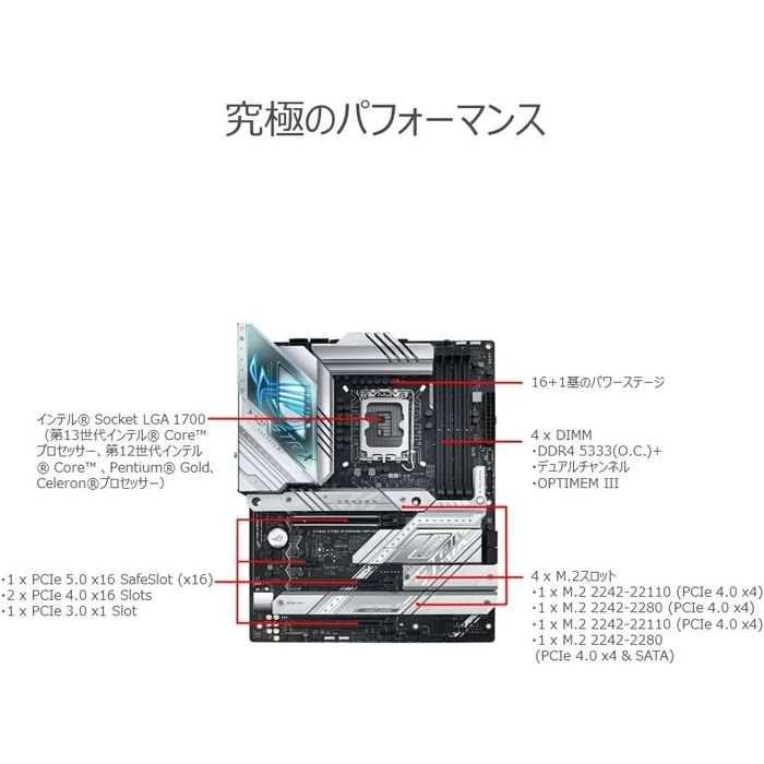 沖縄・離島配送不可 代引不可 ASUS INTEL 第13.12世代 CPU 対応 ATX マザーボード Z790 搭載 ROG STRIX Z790-A GAMING WIFI D4｜dresma｜03