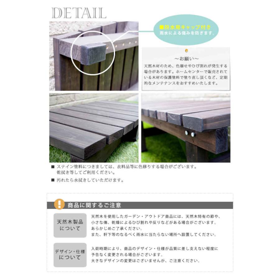代引不可 デッキ縁台 180×58 超厚 35mm天板 木製 天然木 杉 住まいスタイル 【転倒防止】 DE-180