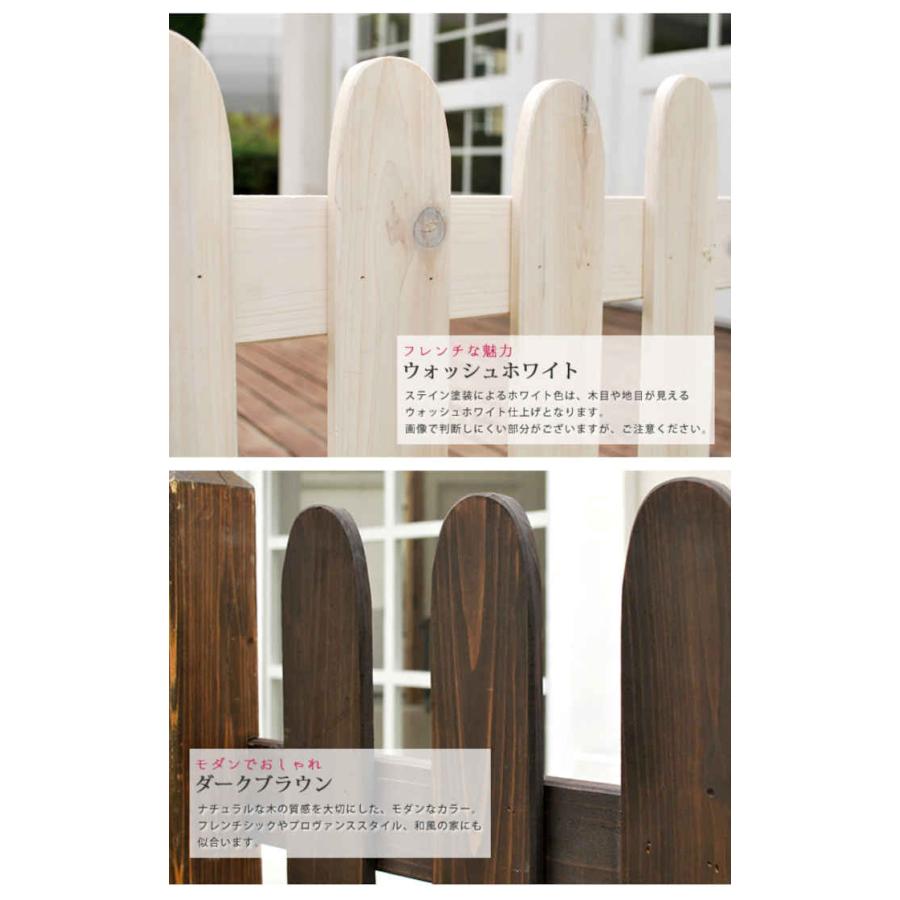 代引不可 ピケットフェンス 連結セット 平地用 木製 【薔薇】 住まいスタイル SFPS1200E-HB