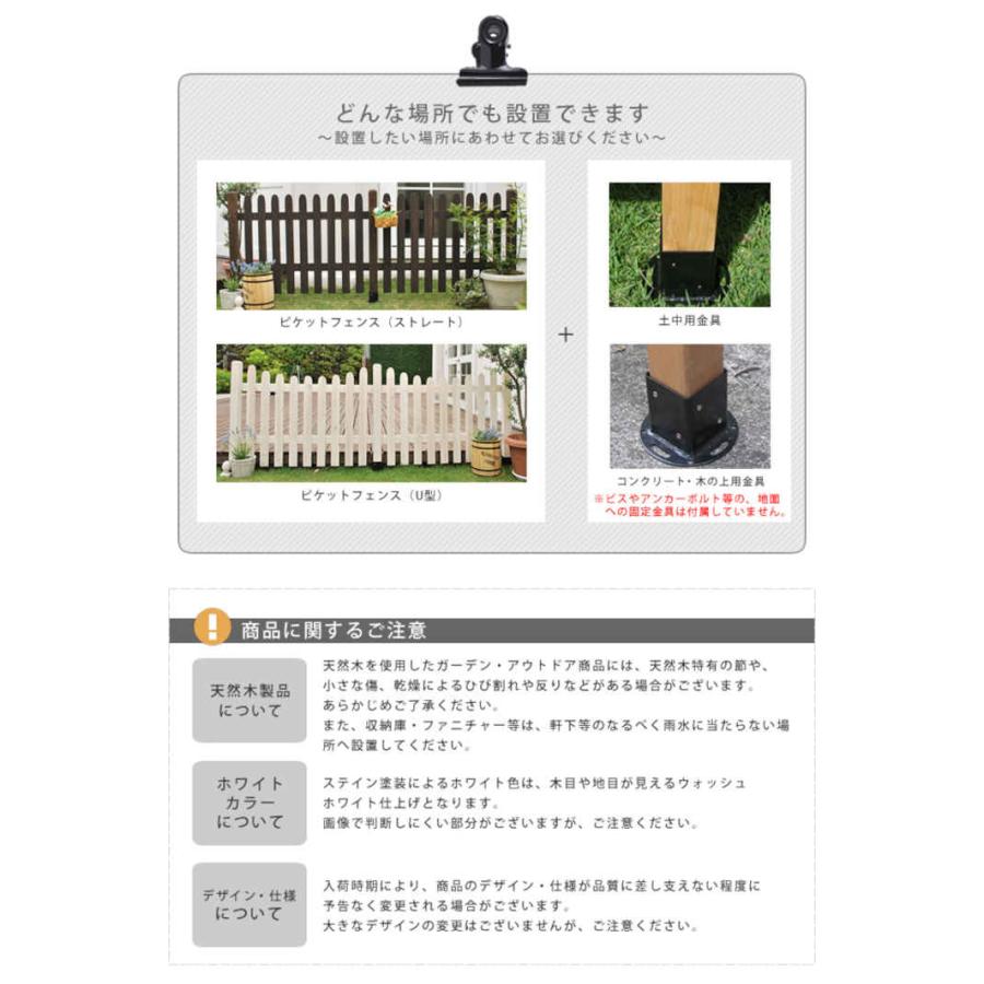 代引不可 ピケットフェンス 連結セット 平地用 木製 【薔薇】 住まいスタイル SFPS1200E-HB