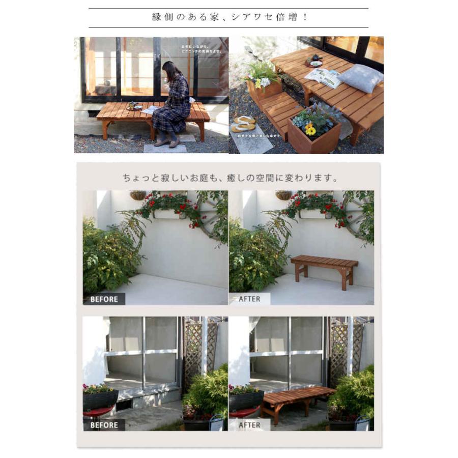代引不可 ユニット縁台ベンチ hiyori プランターセット 住まいスタイル DE-17488PLST 【ＹＭ】