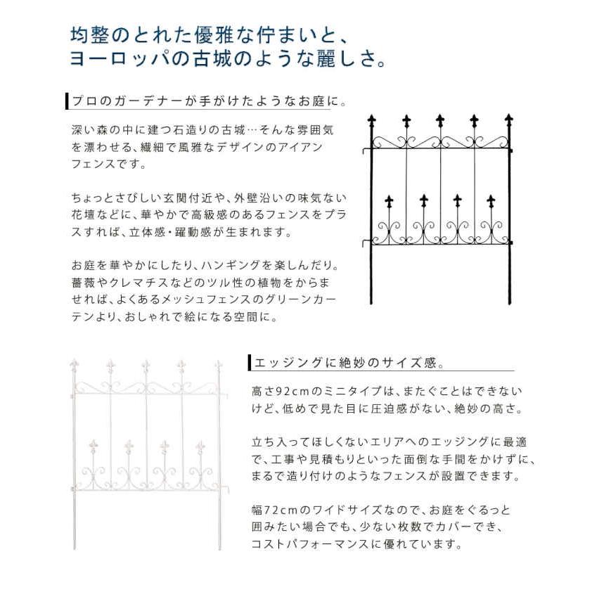 北海道・沖縄・離島配送不可 代引不可 アイアン オールドシャトーフェンス ミニ 8枚組 住まいスタイル OC004S-8P_2