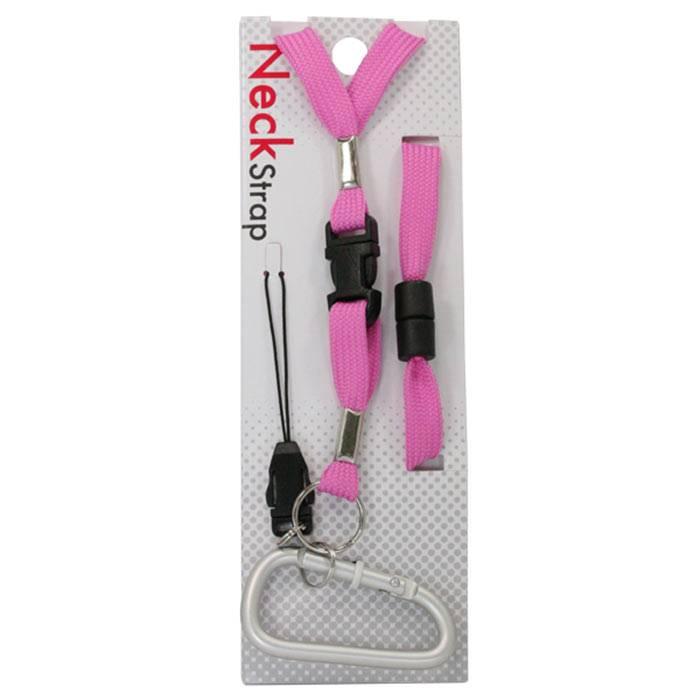 即日出荷 ネックストラップ NeckStrap 平紐タイプ ピンク 藤本電業 SN