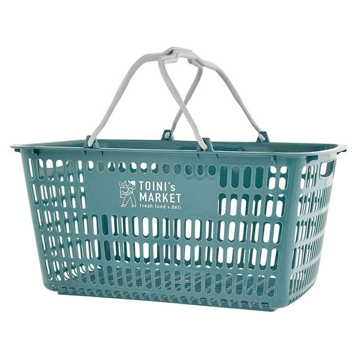 TOINIs MARKET バスケット GREEN カゴ ショッピングバスケット かご