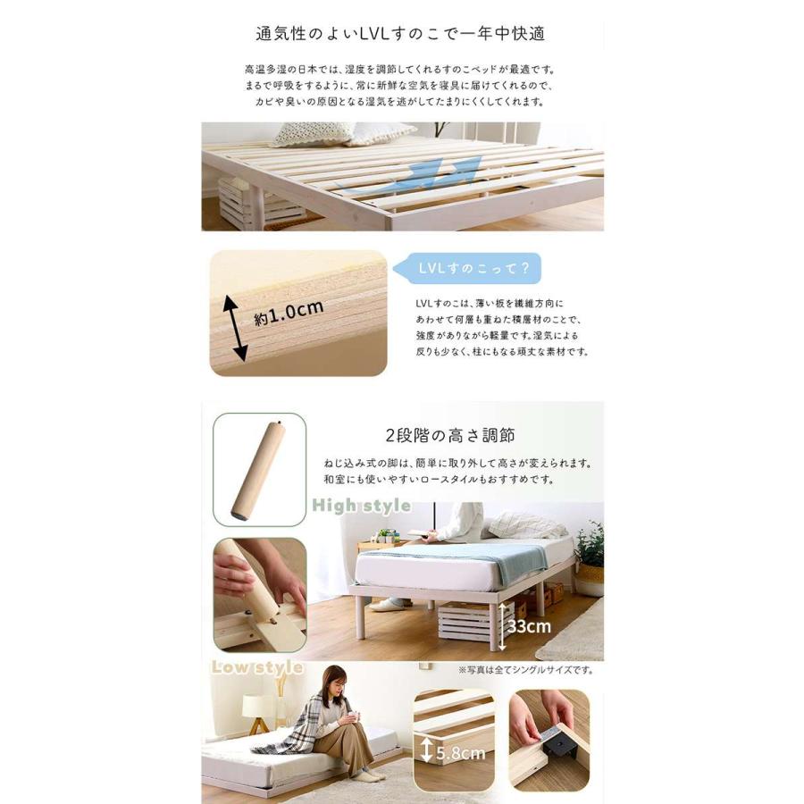 北海道・沖縄・離島配送不可 代引不可 すのこベッド シングル ポケットコイル マットレスセット パイン材