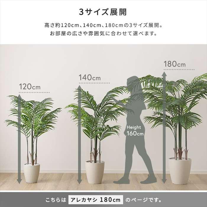 北海道・沖縄・離島配送不可 代引不可 お手入れ簡単フェイクグリーン アレカヤシ Lサイズ 180cmの画像