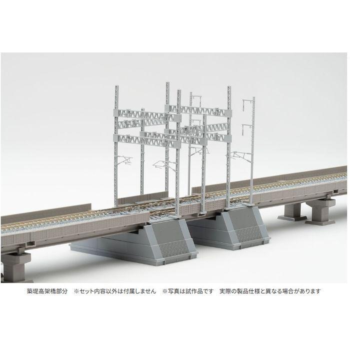 Nゲージ 架線柱・新幹線型き電セット(築堤S35・高架橋S35各2組付) 鉄道