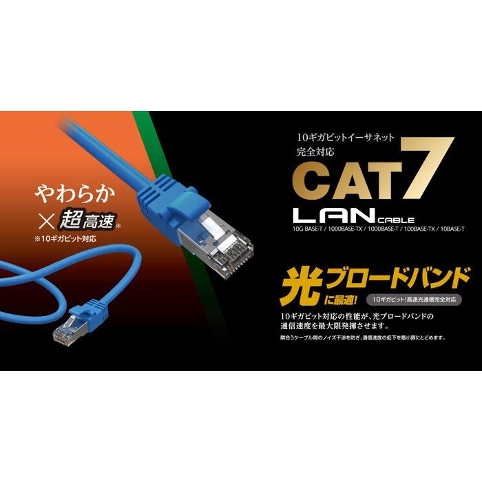 あすつく 代引不可 Cat7 LANケーブル 10m 10GBASE-T対応 超高速 データ転送 エレコム LD-TWSY/BU10｜dresma｜02