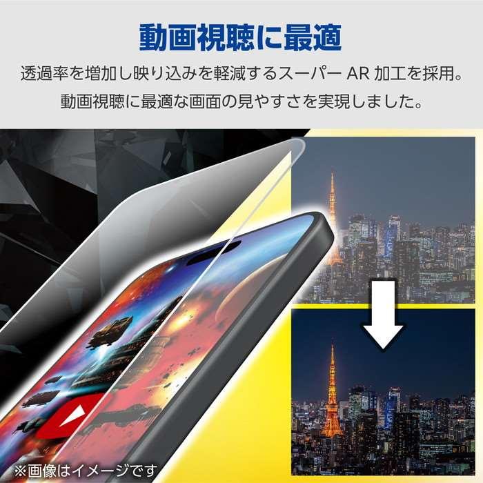 代引不可 iPhone 15 Pro ガラスフィルム 超高透明 光反射軽減 強化ガラス 指紋防止 飛散防止 気泡防止｜dresma｜03