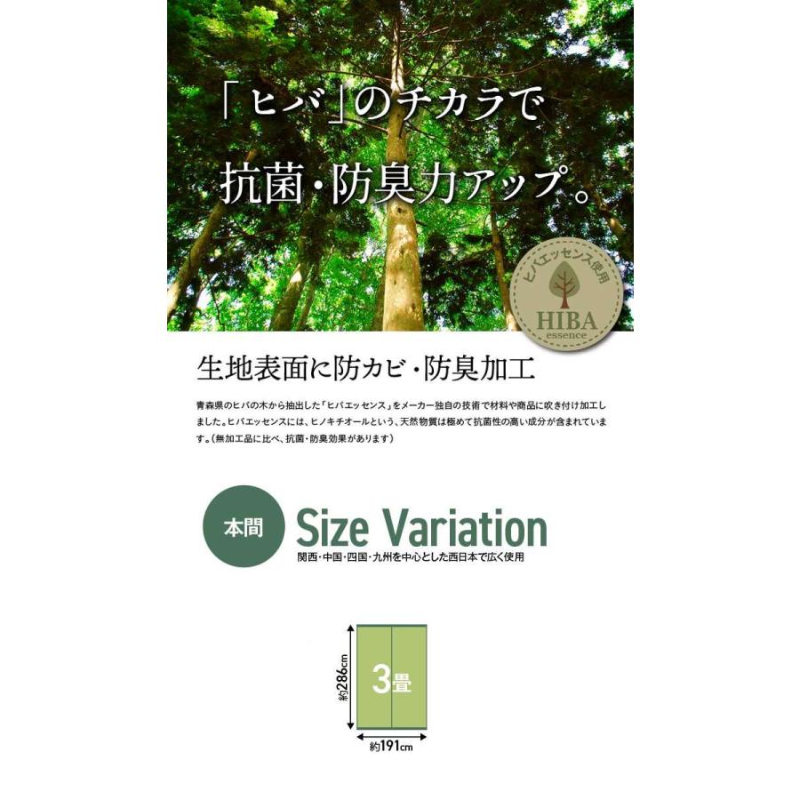 北海道・沖縄・離島配送不可 代引不可 い草 上敷き カーペット 本間3畳 約191×286cm ござ 純国産 格子柄 モダン｜dresma｜09