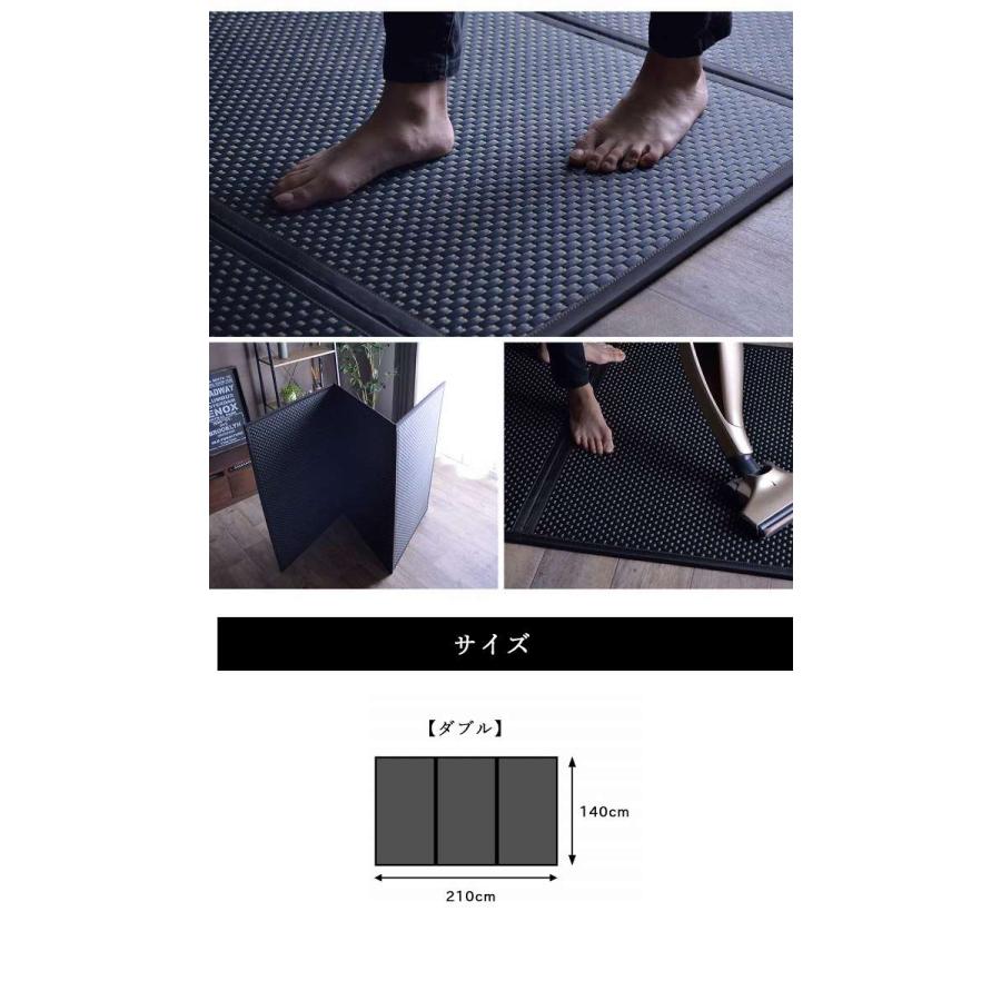 代引不可 い草マットレス 三つ折り 約140×210cm フロアマット 置き畳 軽量 湿気 対策 畳 日本 国産
