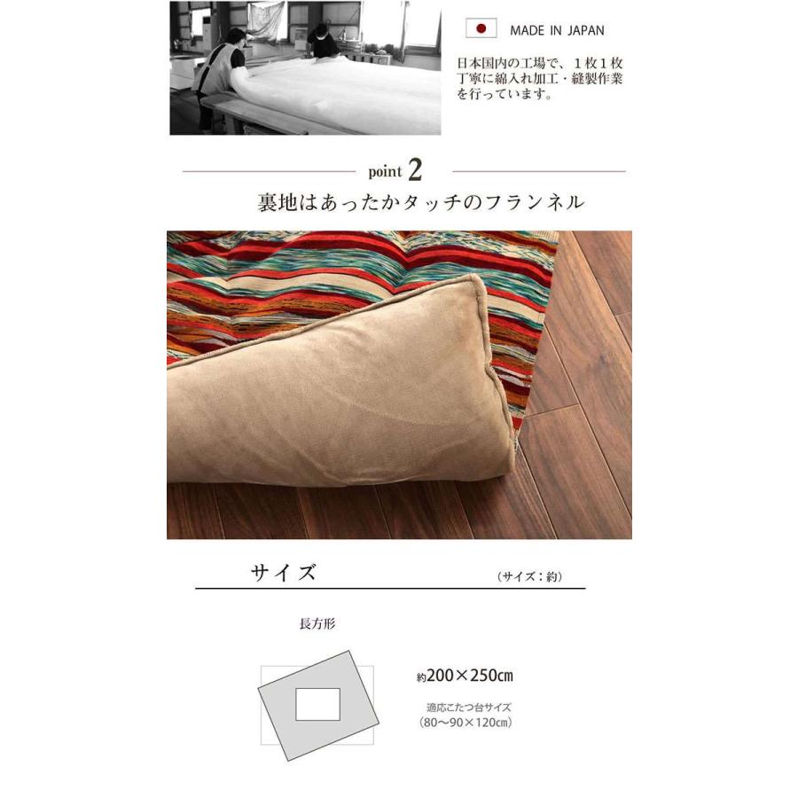 代引不可 こたつ布団 長方形 約200×250cm約200×200cm_5