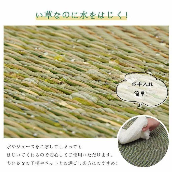 代引不可 ラグ 長方形 い草 自然素材 クッション性 撥水 防ダニ 滑り止め 抗菌防臭 消臭 ブラウン 約3畳 約190×250cm ブラウン