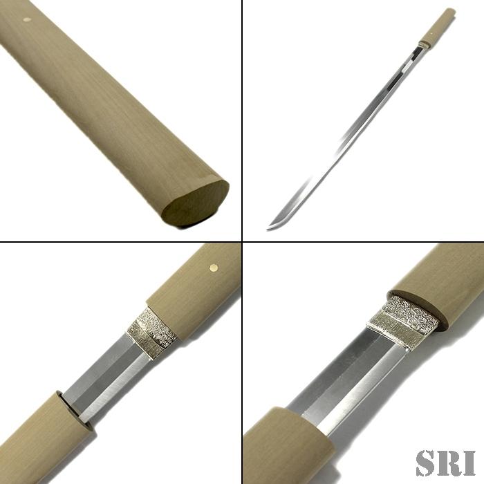 美品！白鞘 模造刀 日本舞踊・コスプレ・観賞用 約70.5cm 重量約700g 模造刀 白鞘 直刀 ZANTETSU アルミ削り出し刀身 コスプレ 観賞用 刀剣