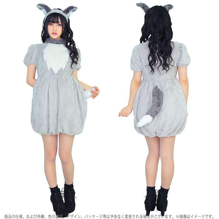 お*ち様 フード付きオオカミ ウルフセットアップ ハロウィンコスプレ アニマルコ ハロウィン】レースアップオオカミセットアップ 【コスプレ8点セット