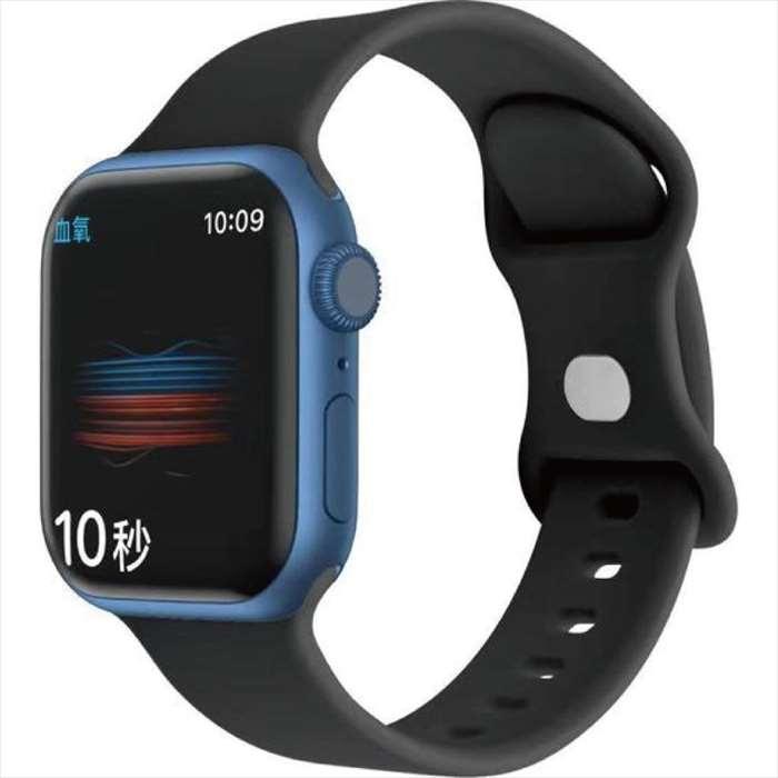 Apple Watch 41/40/38mm対応 シリコンバンド ブラック アップル