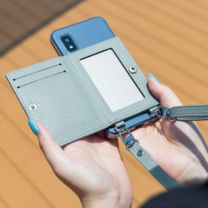 AQUOS wish3 SH-53D ショルダーストラップ付きレザーケース 「SHOULDER