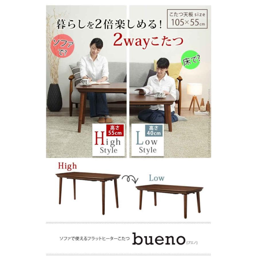 北海道・沖縄・離島配送不可 代引不可 こたつ コタツ テーブル 105×55cm 1〜2人用 ソファで使える ブエノ ナカムラ i-3301824の画像