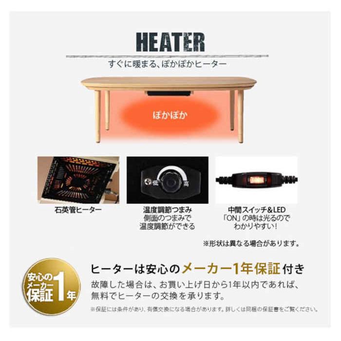 北海道・沖縄・離島配送不可 代引不可 こたつ コタツ テーブル 120×80cm 3〜4人用 丸くてやさしい北欧デザイン モイ ナカムラ l0200030_7