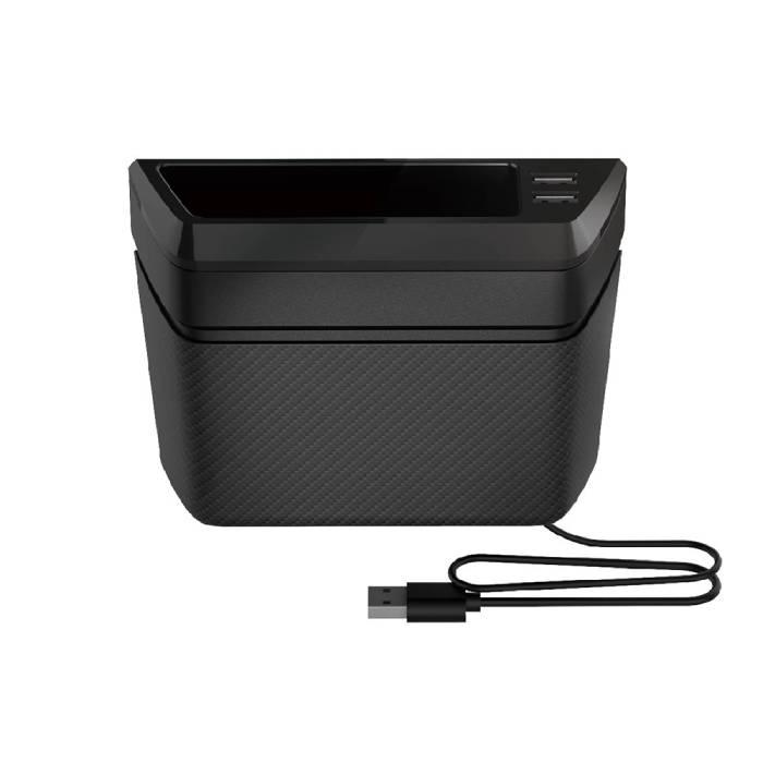 即日出荷 収納ポケット コンソール貼り付け USBポート付き 通電LED