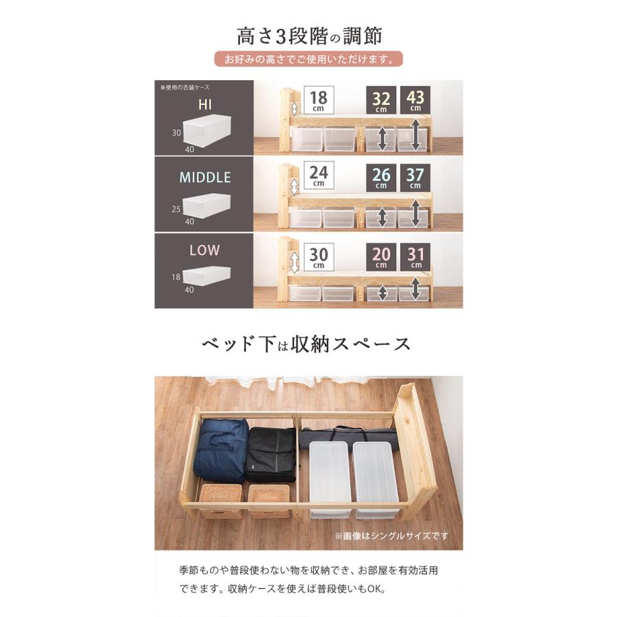 代引不可 マットレス付セミダブルベッド ボンネルコイル 天然木すのこ 棚 コンセント HAGIHARA 【長椅子】 MB-5915SD3101