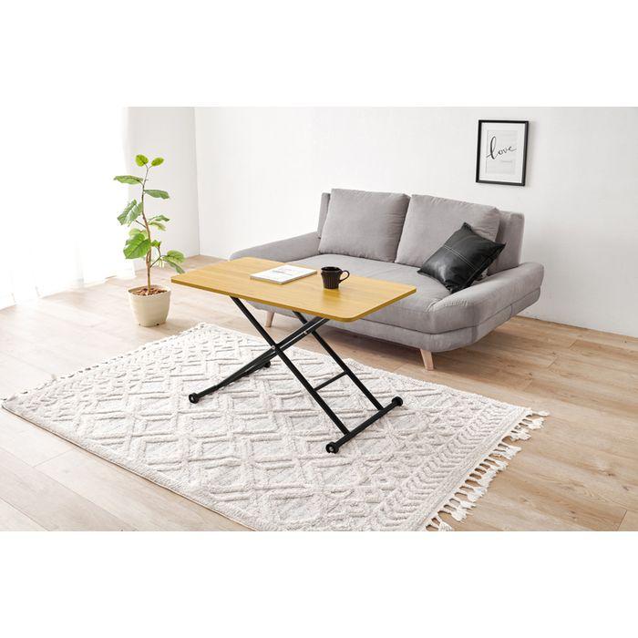 北海道・沖縄・離島配送不可 代引不可 昇降テーブル ナチュラル (約)幅