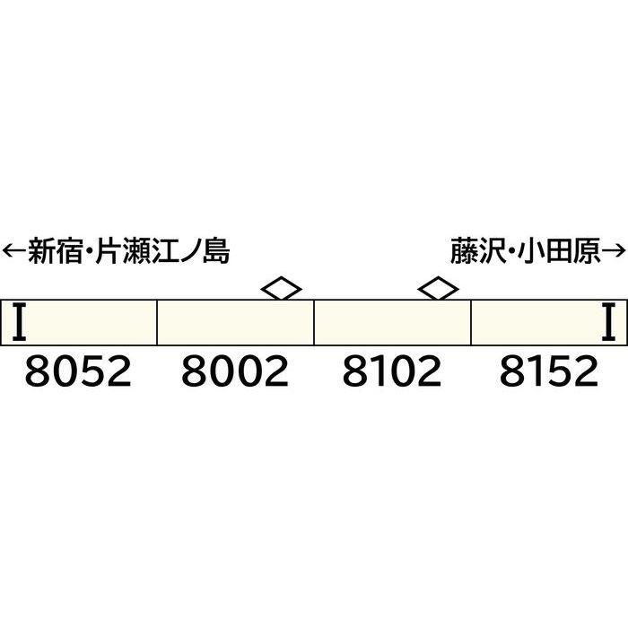 Nゲージ 小田急8000形 (イベントカー) 増結4両編成セット (動力無し) 鉄道模型 グリーンマックス 50782_1