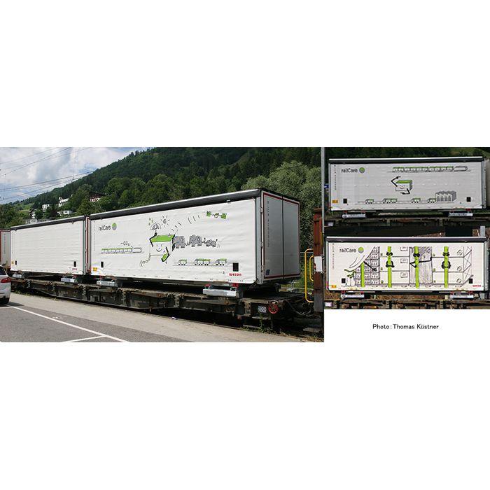 Nゲージ レーティッシュ鉄道 長物車 R-w コンテナ積載 4両セット 鉄道