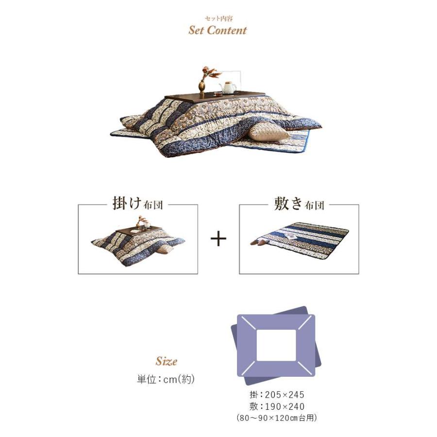 代引不可 こたつ布団 掛敷セット 長方形 約205×245cmの画像