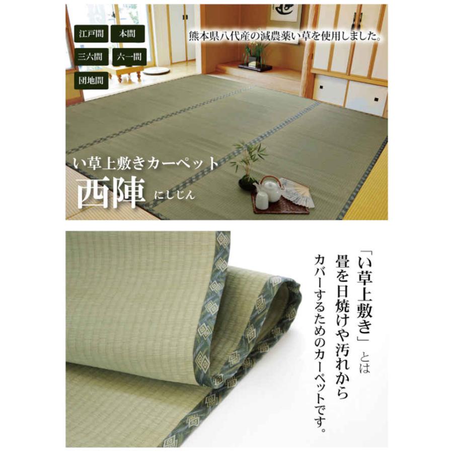 代引不可 い草 上敷きカーペット ござ 三六間8畳 約364×364cm 糸引織 西陣 IKEHIKO 6301048_1