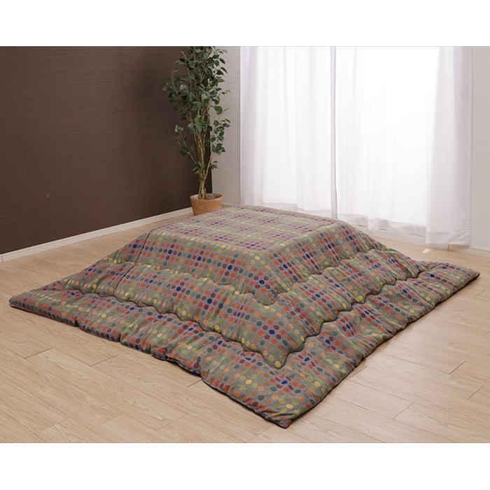 代引不可 こたつ布団 コタツ布団 掛け布団 単品 長方形 200×250cm 約80〜90×120cmのこたつ台に適応 かわいい キュート レトロ ドット 水玉 オレンジ IKEHIKO 9615419 代引不可 こたつ布団 掛け布団 200×250cm ドット 水玉 オレンジ