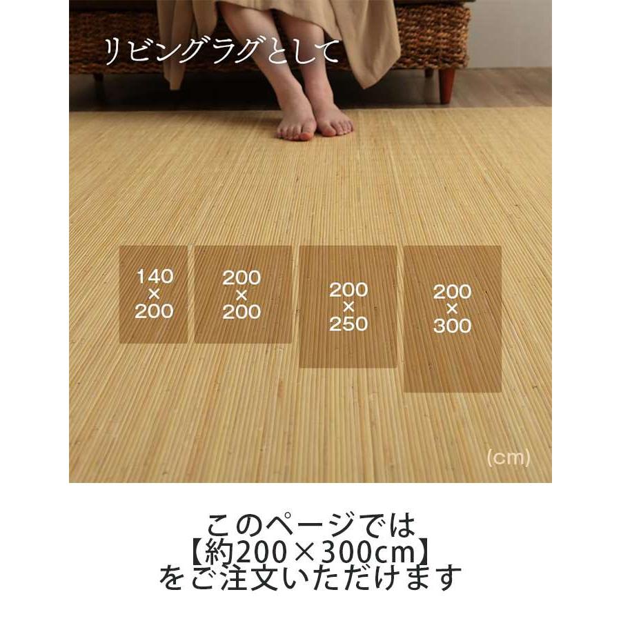 代引不可 籐 ラグ カーペット 自然素材 ひんやり インドネシア産 むしろ 約200×300cm_7