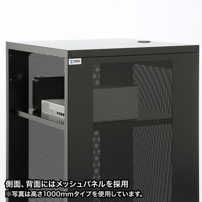 北海道・沖縄・離島配送不可 代引不可 機器収納ボックス(H500) OA AV機器 設置 保管 ワゴン キャリー 高さ500mmタイプ ブラック_2