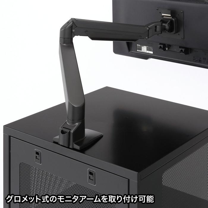 北海道・沖縄・離島配送不可 代引不可 機器収納ボックス(H500) OA AV機器 設置 保管 ワゴン キャリー 高さ500mmタイプ ブラック_5