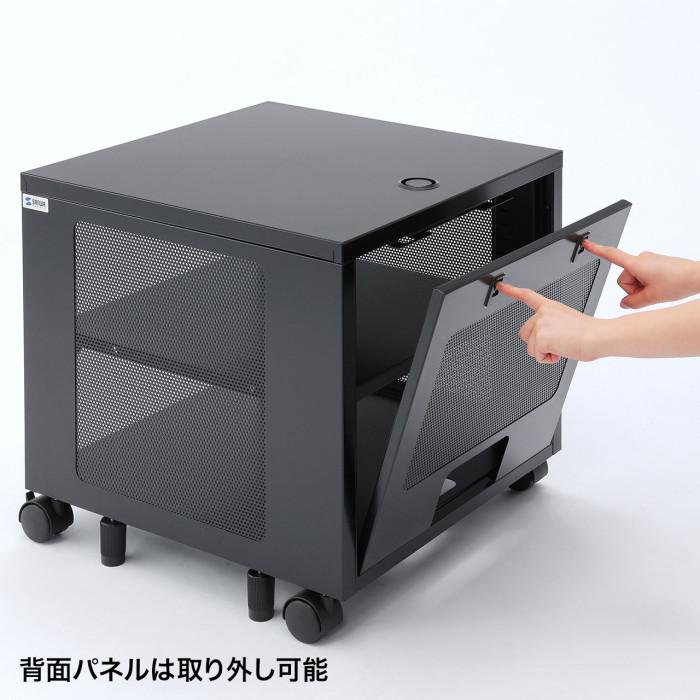 北海道・沖縄・離島配送不可 代引不可 機器収納ボックス(H500) OA AV機器 設置 保管 ワゴン キャリー 高さ500mmタイプ ブラック_6