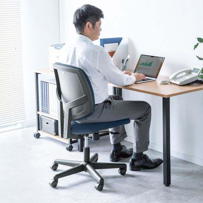 品質検査済 代引不可 高耐荷重オフィスチェア 在宅勤務 オフィスワーク 椅子 PCチェア ブルー SNC-T163BL
